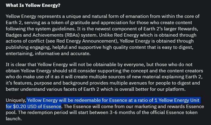 What yellow energy can be redeemed for article screenshot